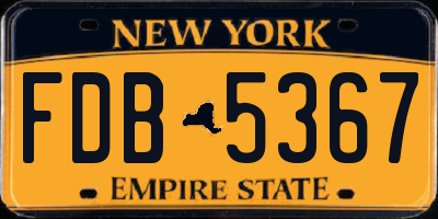 NY license plate FDB5367