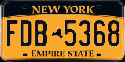 NY license plate FDB5368