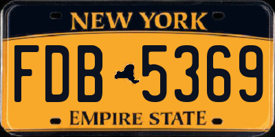 NY license plate FDB5369