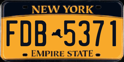 NY license plate FDB5371