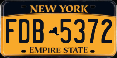 NY license plate FDB5372