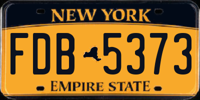 NY license plate FDB5373