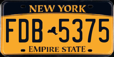 NY license plate FDB5375