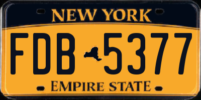 NY license plate FDB5377