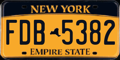 NY license plate FDB5382