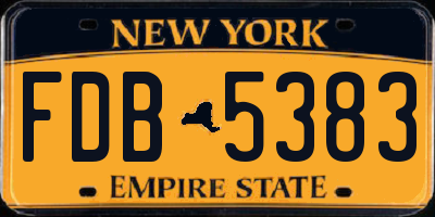 NY license plate FDB5383