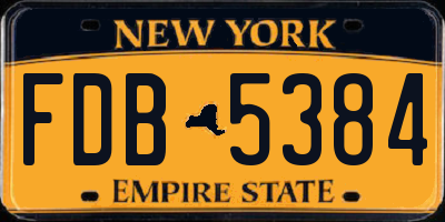 NY license plate FDB5384