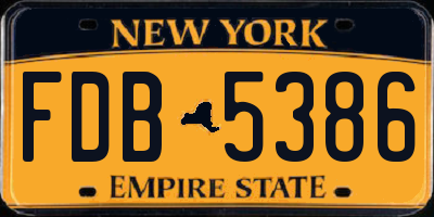 NY license plate FDB5386