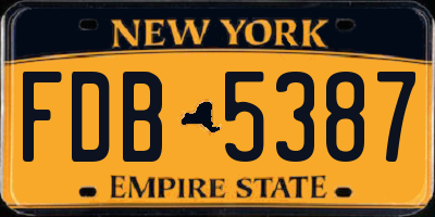 NY license plate FDB5387