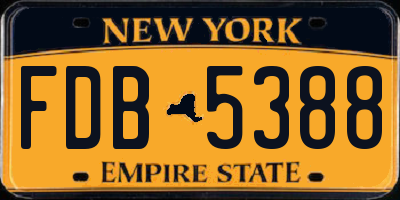 NY license plate FDB5388