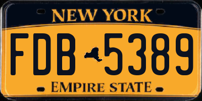 NY license plate FDB5389