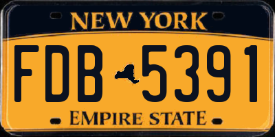 NY license plate FDB5391