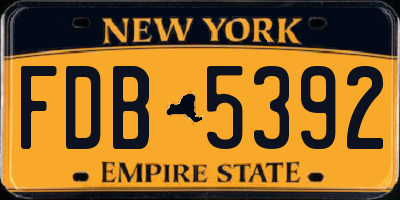NY license plate FDB5392