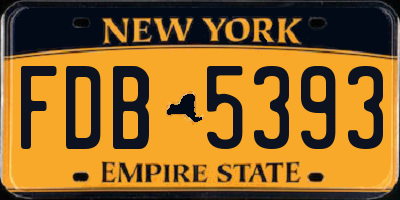 NY license plate FDB5393