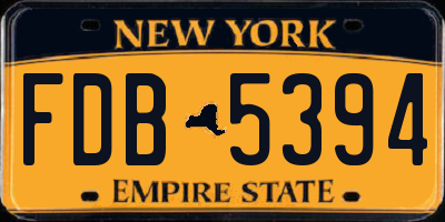 NY license plate FDB5394