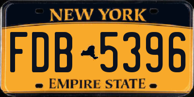 NY license plate FDB5396