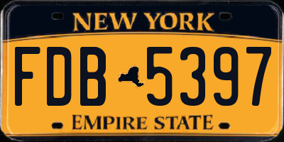 NY license plate FDB5397