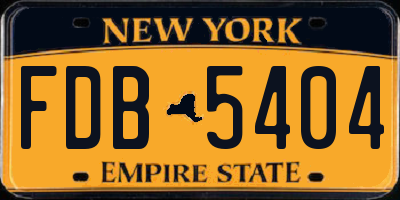 NY license plate FDB5404