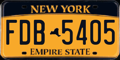 NY license plate FDB5405