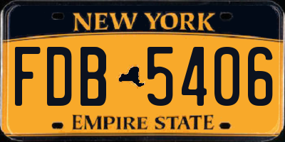 NY license plate FDB5406