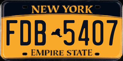 NY license plate FDB5407