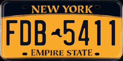 NY license plate FDB5411