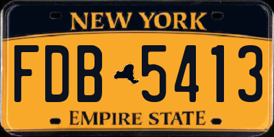 NY license plate FDB5413