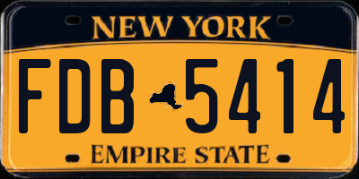 NY license plate FDB5414