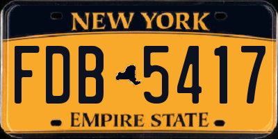 NY license plate FDB5417