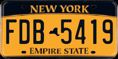 NY license plate FDB5419