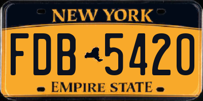 NY license plate FDB5420