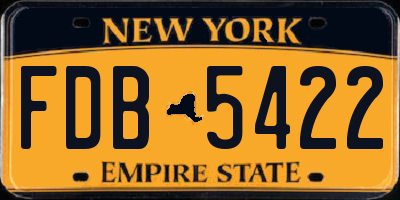 NY license plate FDB5422