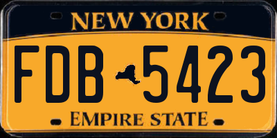 NY license plate FDB5423
