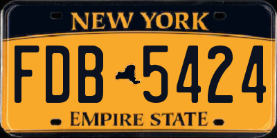 NY license plate FDB5424