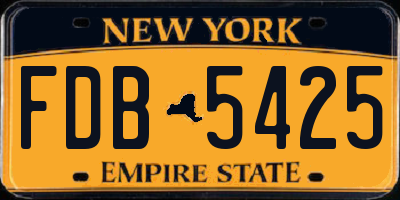 NY license plate FDB5425