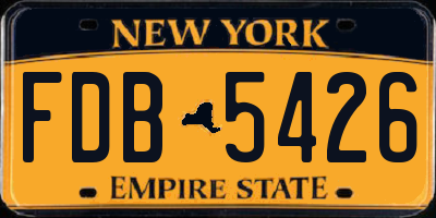 NY license plate FDB5426