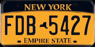 NY license plate FDB5427