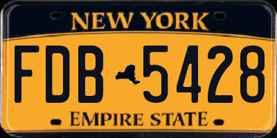 NY license plate FDB5428
