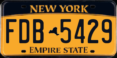 NY license plate FDB5429