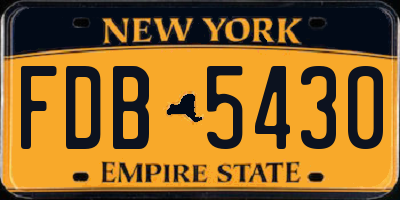 NY license plate FDB5430