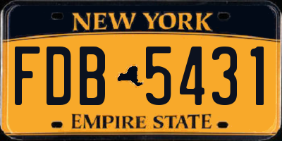 NY license plate FDB5431