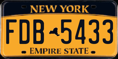 NY license plate FDB5433