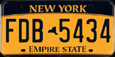 NY license plate FDB5434