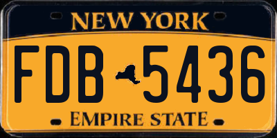 NY license plate FDB5436