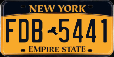 NY license plate FDB5441