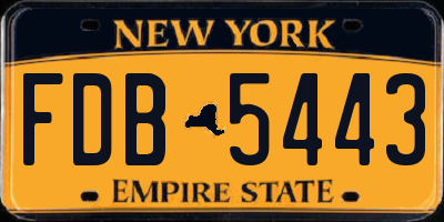NY license plate FDB5443