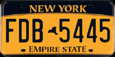 NY license plate FDB5445