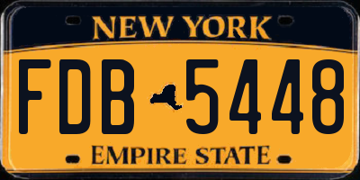 NY license plate FDB5448