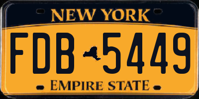 NY license plate FDB5449