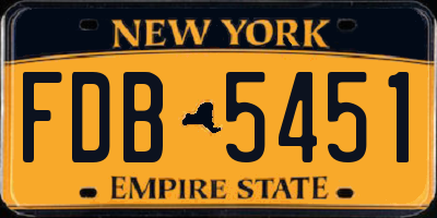 NY license plate FDB5451